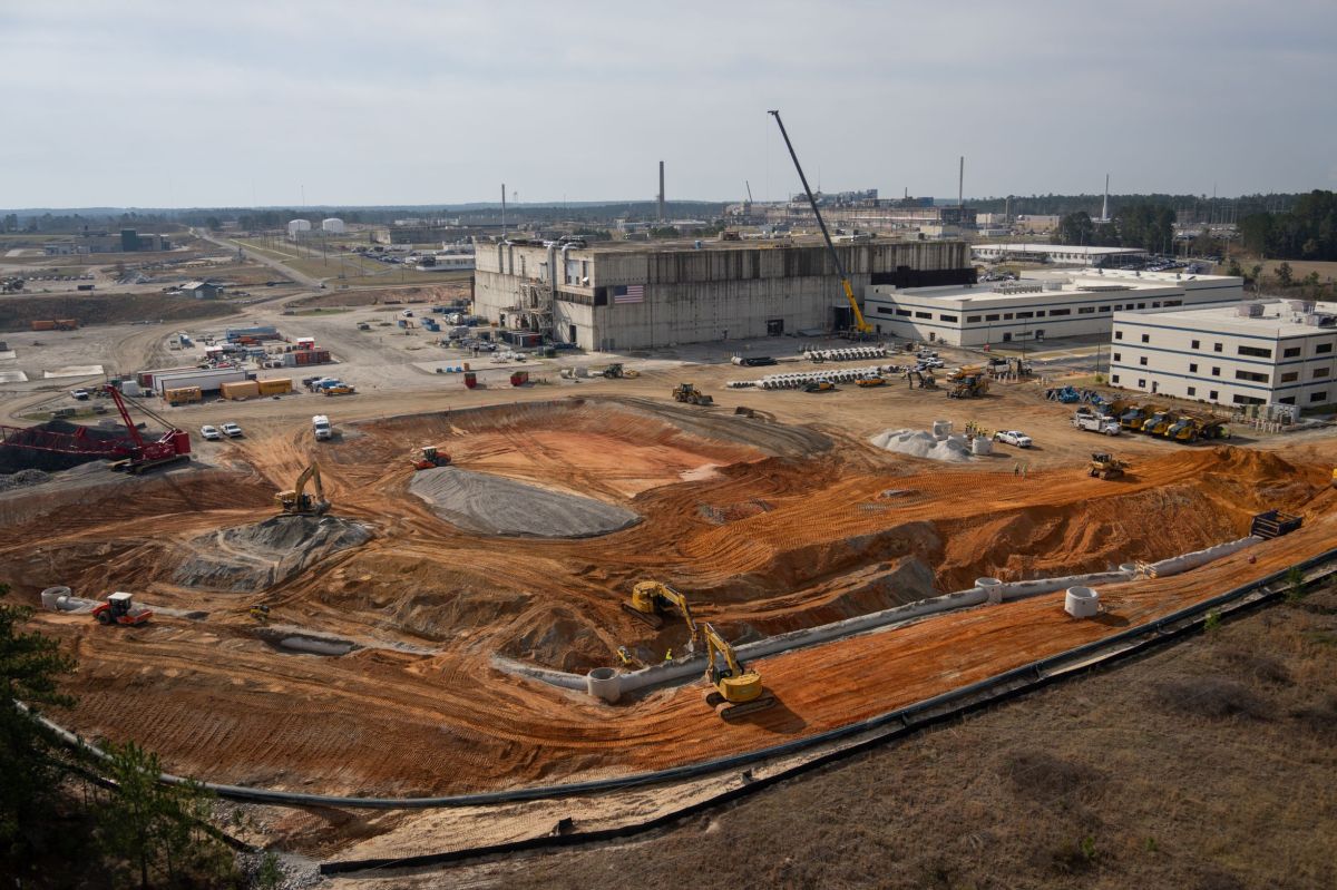 Excavators and other heavy equipment are visible out in the field as site preparation activities ramp up at the Savannah River Plutonium Processing Facility (SRPPF) at the Savannah River Site (SRS).