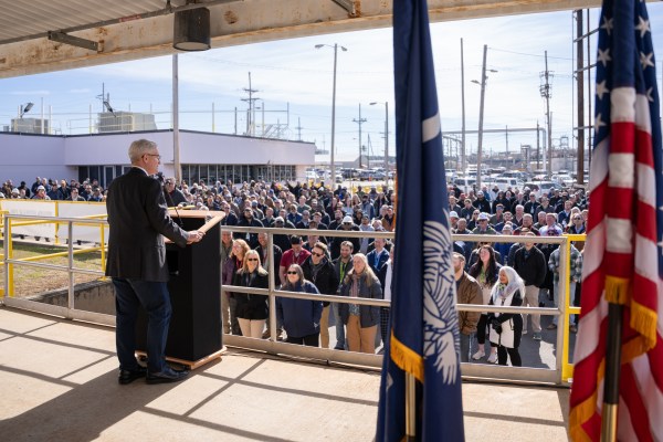 Brandon Williams, Under Secretary for Nuclear Security and NNSA Administrator, addresses the SRTE workforce during his visit to SRS.