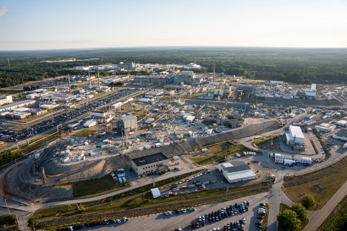 Legacy radioactive waste totaling 33 million gallons is stored at Savannah River Site in two groupings of underground waste tanks known as tank farms, including the H Tank Farm, pictured.