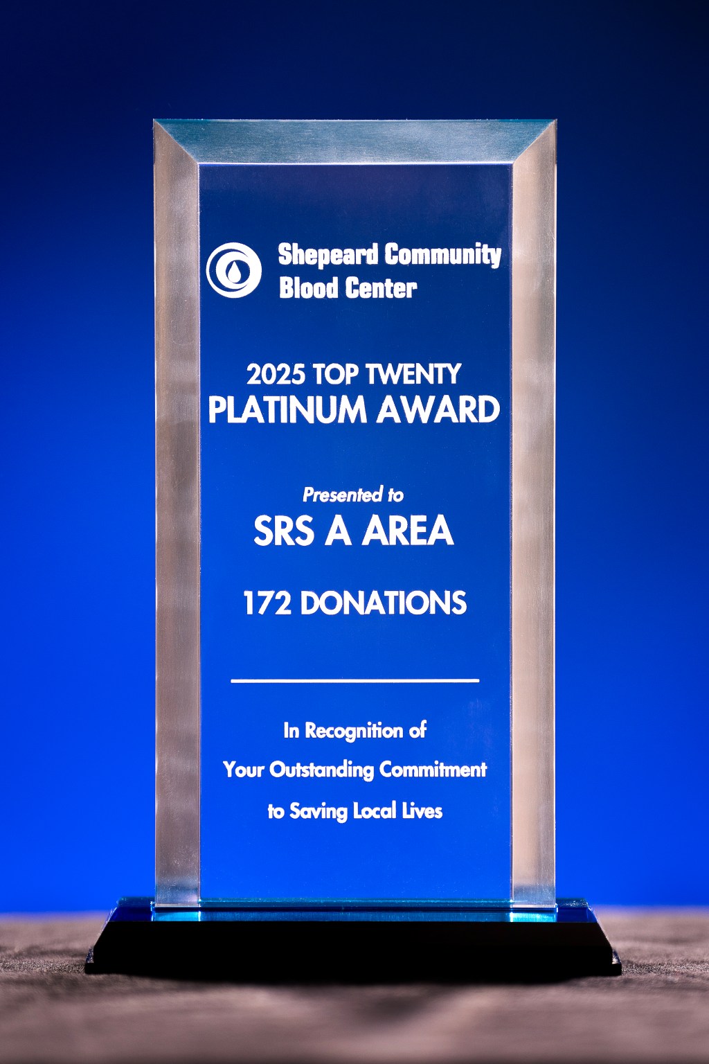 SRS recognized for Outstanding Commitment to Saving Local Lives