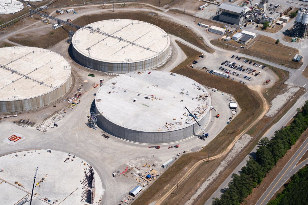 All structural concrete placements are complete for Saltstone Disposal Unit 11, center, at the Savannah River Site.