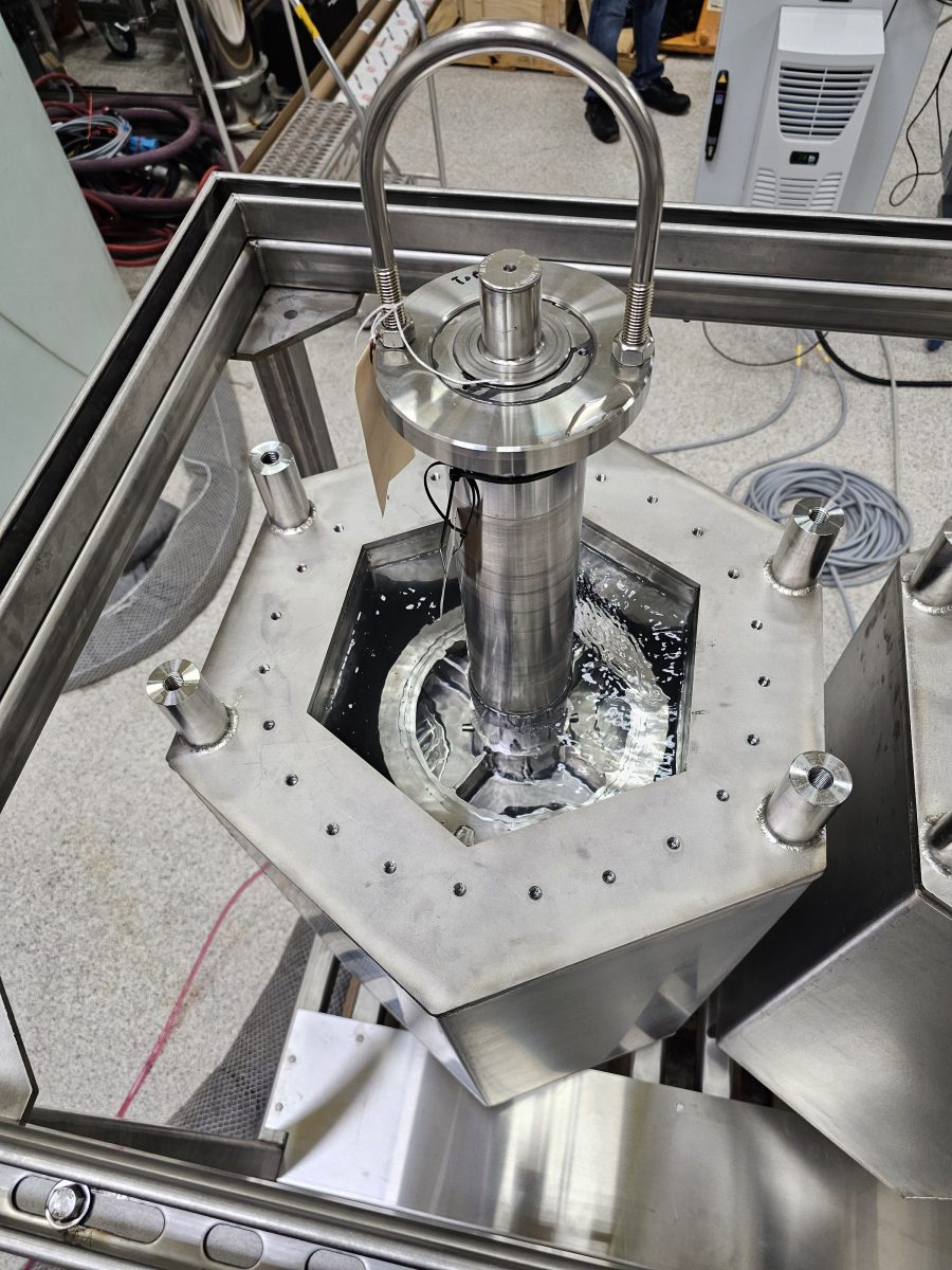 Equipment undergoes an ultrasonic cleaning process that is enhancing employee safety and reducing potential radiation exposure at the Salt Waste Processing Facility at Savannah River Site.